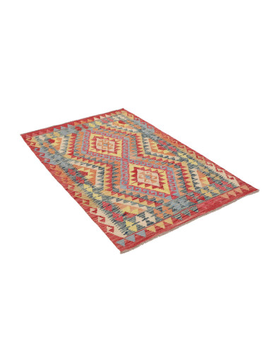 Hand Made Rug Kilim Afghanistan 100x149 Red Blu