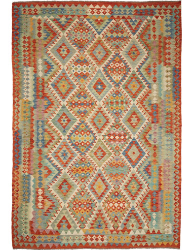 Kilim 204x294 Cm Kilim Afghanistan, Hand-carded Wool warp: