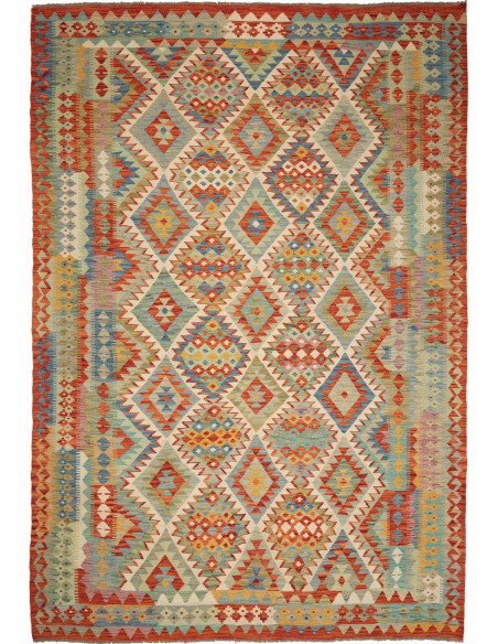 Kilim 204x294 Cm Kilim Afghanistan, Hand-carded Wool warp: