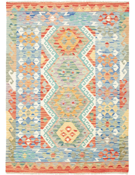 Kilim 133x182 Cm Kilim Afghan, Hand-carded Wool warp: