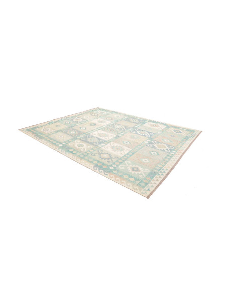 Rug Killim 245x306 Aqua And Cream