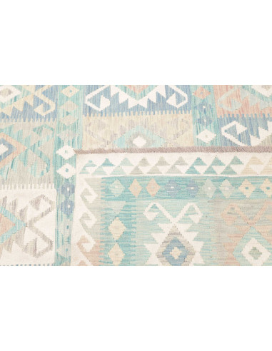 Rug Killim 245x306 Aqua And Cream