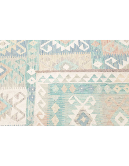 Rug Killim 245x306 Aqua And Cream