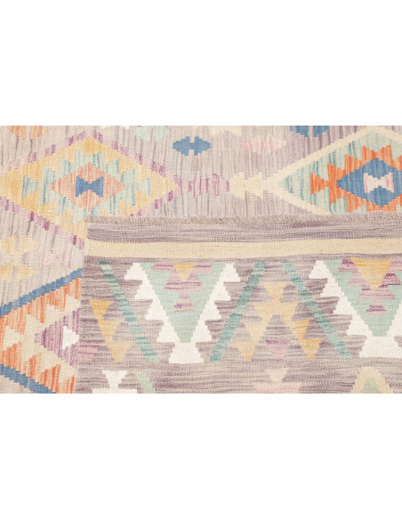 Rug Kilim Afghanistan 200x295 Lilac Grey Pastel