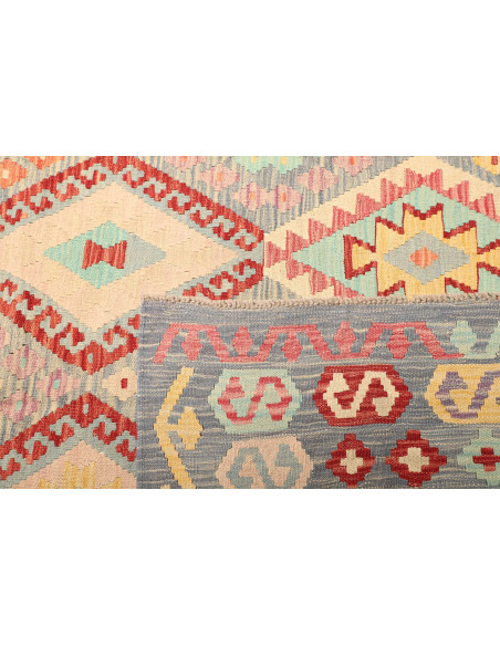 Rug Kilim Afghanistan 368x442 Grey-blue Turquoi
