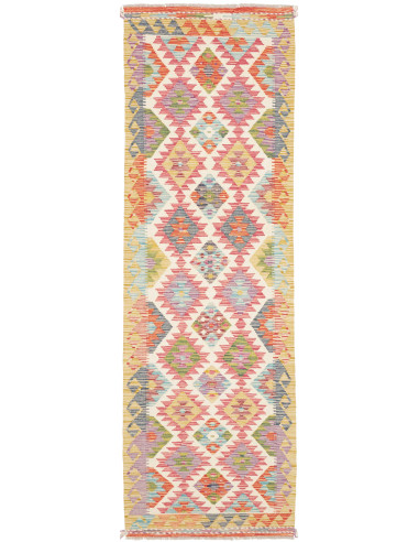 Rug Kilim Afghanistan 79x254 Ivory Pink