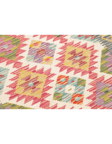 Rug Kilim Afghanistan 79x254 Ivory Pink