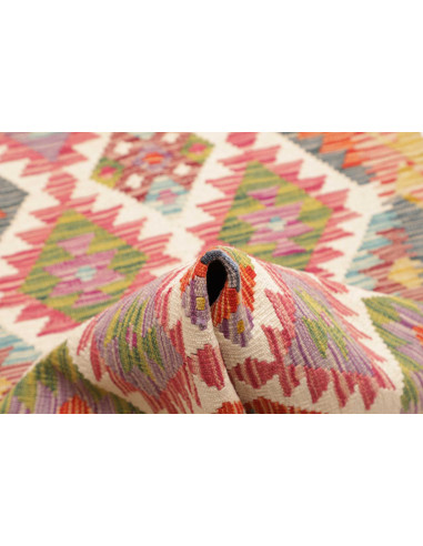 Rug Kilim Afghanistan 79x254 Ivory Pink