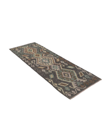 Rug Kilim Afghanistan 70x195 Charcoal Grey Mute