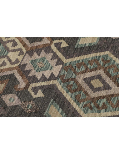 Rug Kilim Afghanistan 70x195 Charcoal Grey Mute