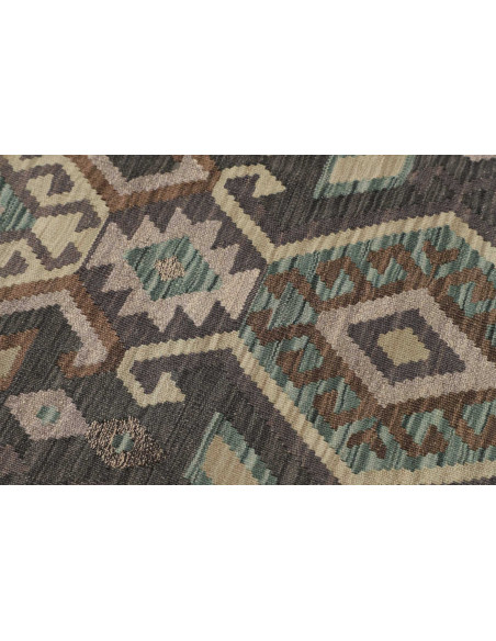 Rug Kilim Afghanistan 70x195 Charcoal Grey Mute