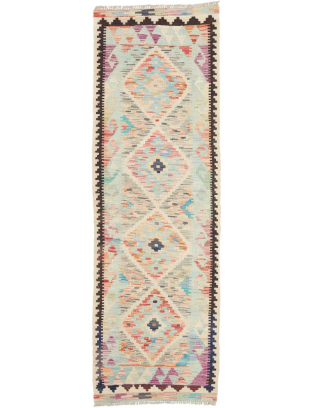 Rug Kilim Afghanistan 62x193 Light Blue Cream C