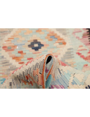Rug Kilim Afghanistan 62x193 Light Blue Cream C