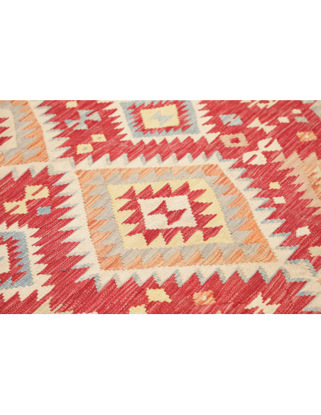 Rug Kilim Afghanistan 176x246 Deep Red Cream Pa