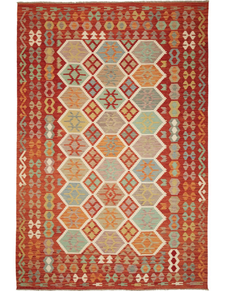 Kilim 201x297 Cm Kilim, Afghanistan, Hand-carded Wool warp: