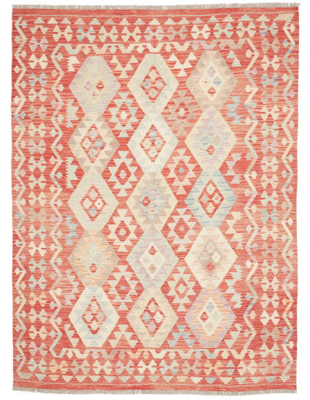 Rug Killim 177x236 Coral Red Cream