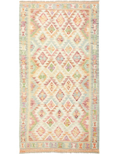 Kilim 106x199 Cm Kilim Afghanistan Hand-carded Wool warp: