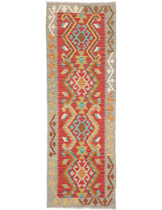 Tappeto Kilim Afghanistan 64x190 Rosso Grigio B