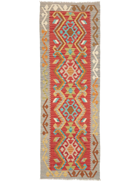 Tappeto Kilim Afghanistan 64x190 Rosso Grigio B