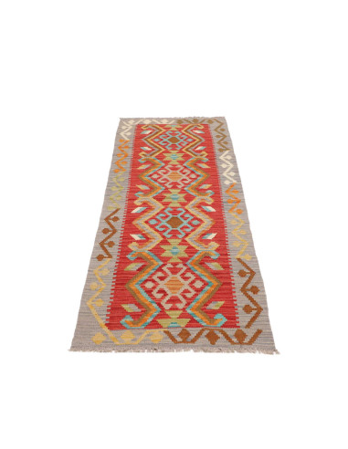 Tappeto Kilim Afghanistan 64x190 Rosso Grigio B