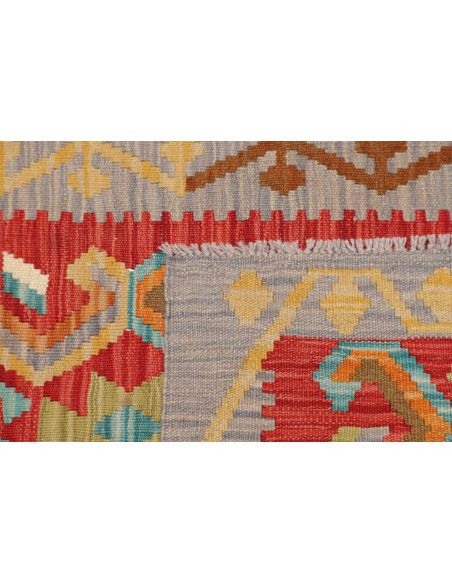 Tappeto Kilim Afghanistan 64x190 Rosso Grigio B