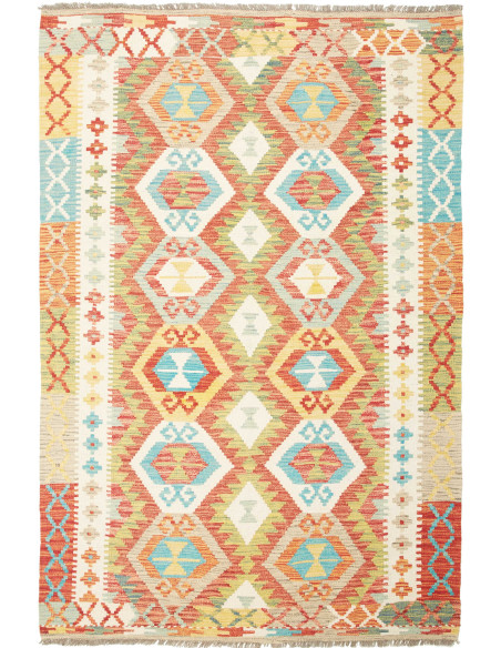 Kilim 126x186 Cm Kilim, Afghanistan, Hand-carded Wool warp: