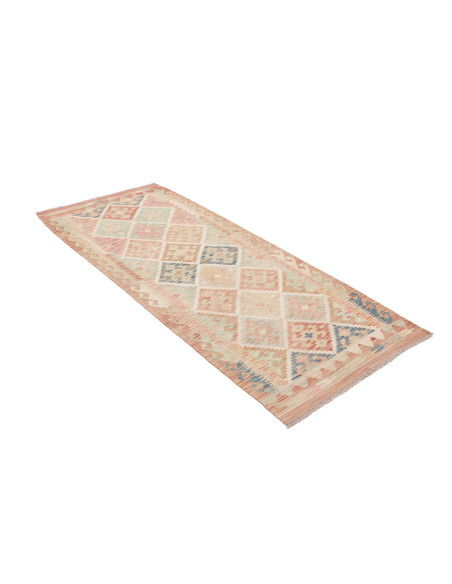 Rug Kilim Afghanistan 86x198 Beige Pink Blue Or