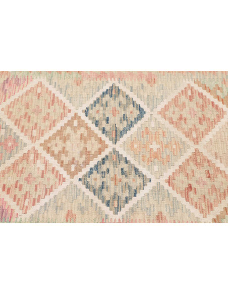 Rug Kilim Afghanistan 86x198 Beige Pink Blue Or