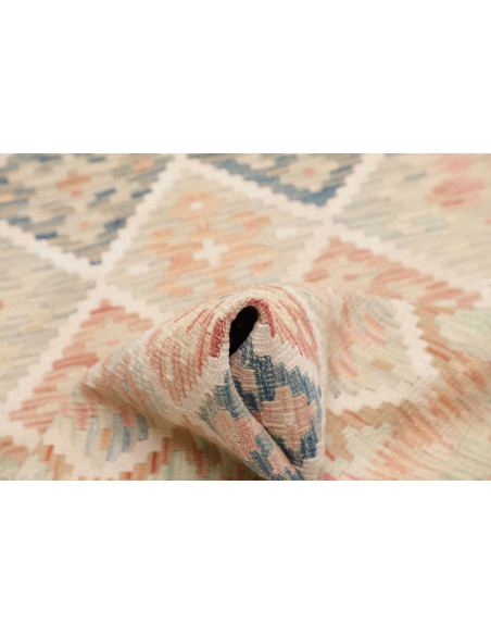 Rug Kilim Afghanistan 86x198 Beige Pink Blue Or