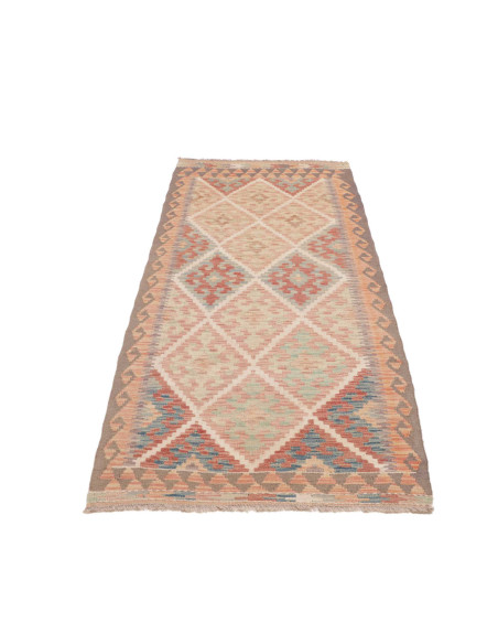 Tappeto Kilim Afghanistan 80x204 Rosa Pesca Bei