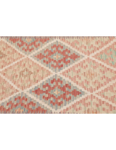 Tappeto Kilim Afghanistan 80x204 Rosa Pesca Bei