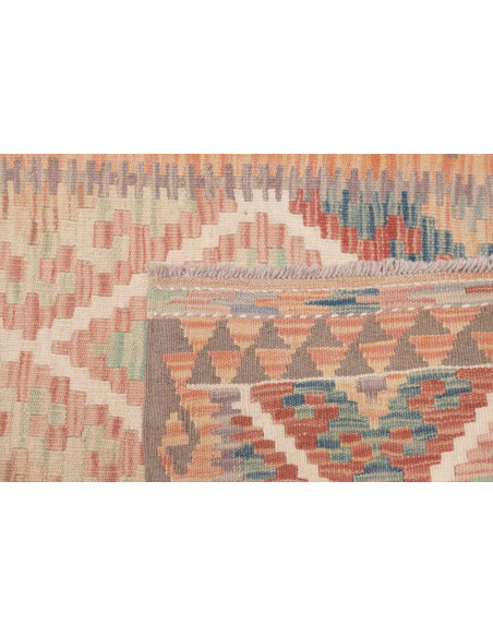 Tappeto Kilim Afghanistan 80x204 Rosa Pesca Bei