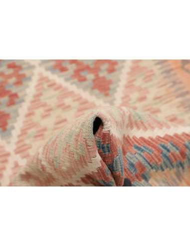 Tappeto Kilim Afghanistan 80x204 Rosa Pesca Bei