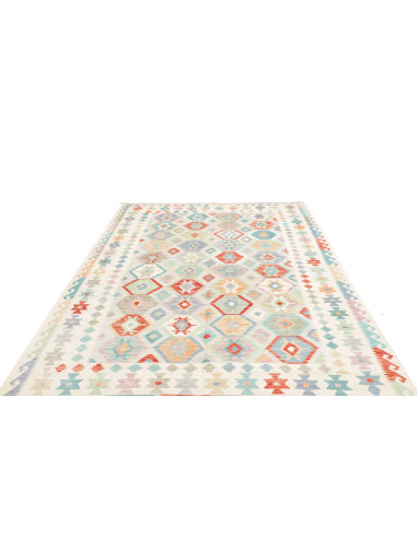 Tappeto Kilim Afghanistan 200x298 Bianco Crema