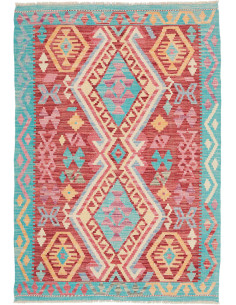 Hand Made Rug Kilim Afghanistan 100x141 Red Tur