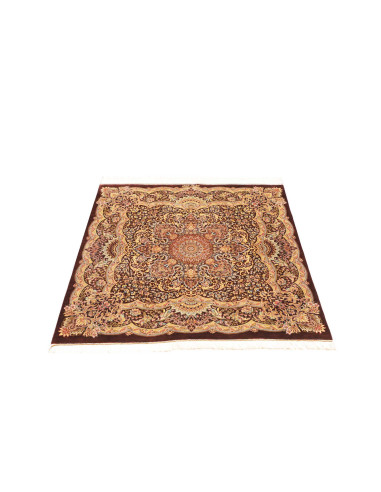 Tappeto Ghom Seta Persia 96x108 Marrone Rosso S