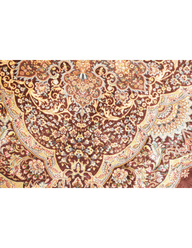 Tappeto Ghom Seta Persia 96x108 Marrone Rosso S