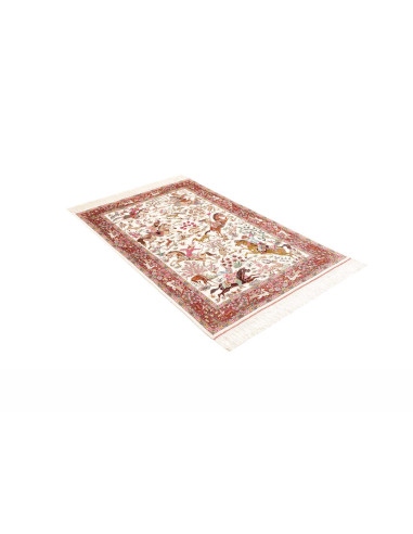 Rug Ghom Silk Persia 100x153 Cream Bordeaux Gre