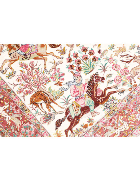 Rug Ghom Silk Persia 100x153 Cream Bordeaux Gre