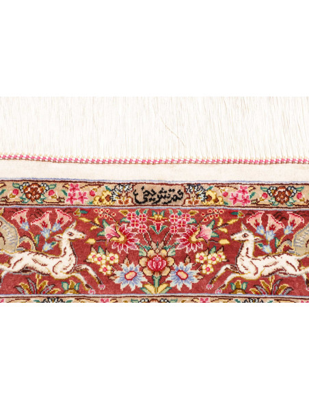 Rug Ghom Silk Persia 100x153 Cream Bordeaux Gre