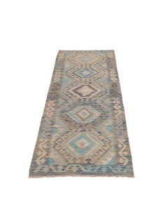 Tappeto Kilim Afghanistan 62x199 Blu Azzurro Be 2