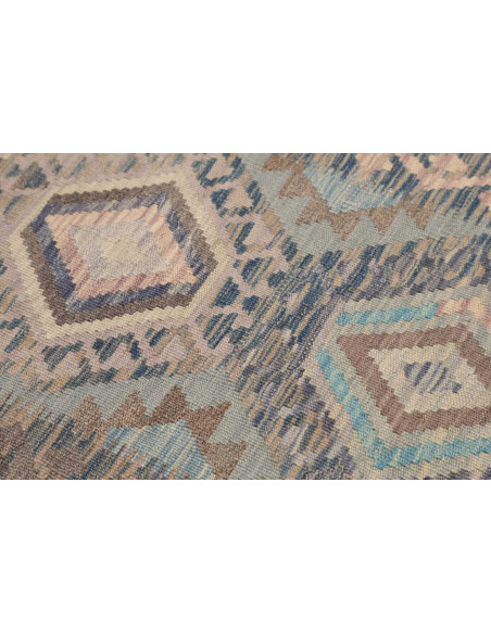 Rug Kilim Afghanistan 62x199 Blue Sky Blue Beig