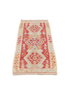 Tappeto Kilim Afghanistan 54x149 Crema Rosso Ar 2