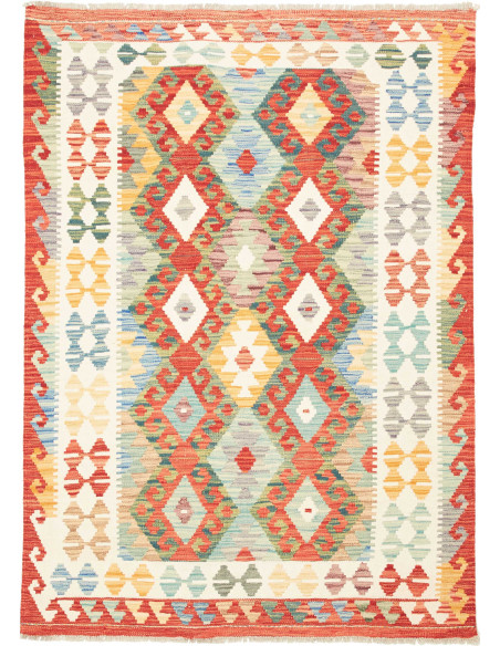 Kilim 126x178 Cm Kilim, Afghanistan, Hand-carded Wool warp: