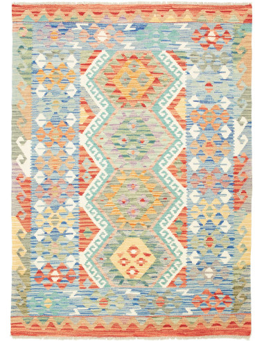 Kilim 133x182 Cm Kilim Afghan, Hand-carded Wool warp: