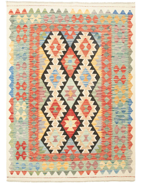 Kilim 132x181 Cm Kilim, Afghanistan, Hand-carded Wool warp: