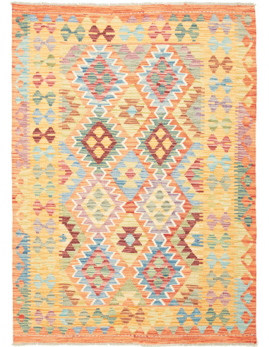 Kilim 128x177 Cm Kilim Afghano Lana Cardata A Mano, Ordito