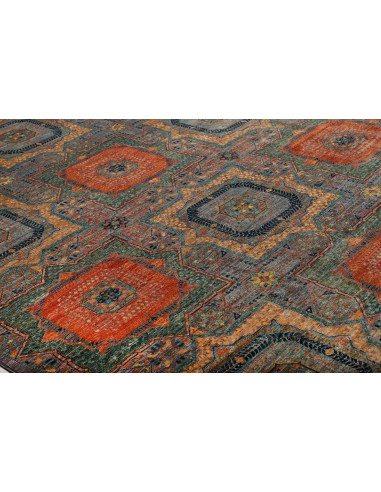 Rug Mamlouk Pakistan 202x302 Slate Blue Burnt O
