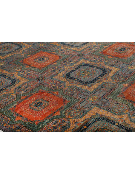 Rug Mamlouk Pakistan 202x302 Slate Blue Burnt O
