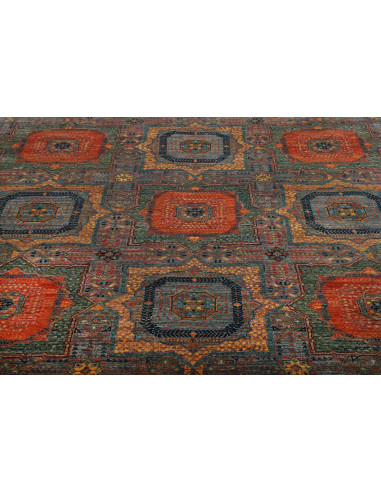 Rug Mamlouk Pakistan 202x302 Slate Blue Burnt O